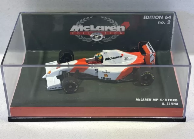 McLaren Collection Paul’s Model Art Metal 1:64 Edition 64 No2 Ayrton Senna NEW