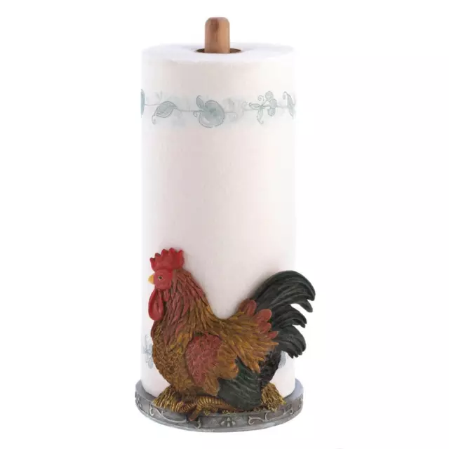 Wooden Country Rooster Paper Towel holder Housewares and Home Decor 3