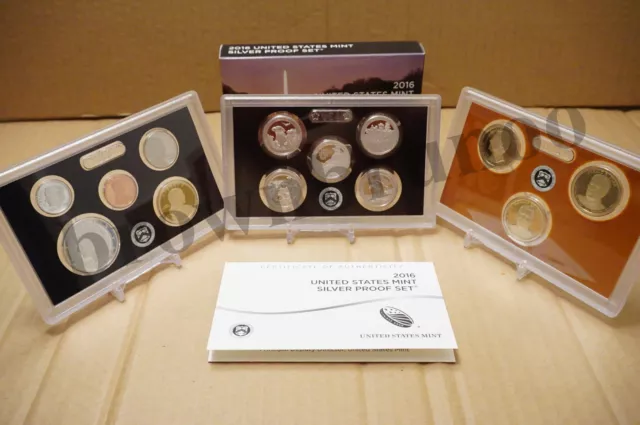 2016 S US Mint SILVER PROOF Set 13 Coins Kennedy ATB $1 Dime Penny w/ BOX COA