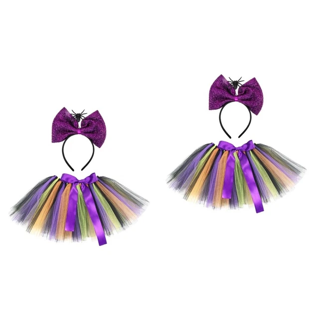 Glitter Bogen Stirnband 2 Sets Kostüme Rock Haar Zubehör Tutu Für Mädchen