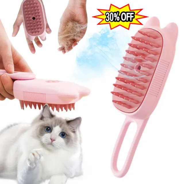 Cat Steam~Brush 3 in 1 Self Cleaning Cat Steamy Pet BrushSteamer Brush NEW-2024