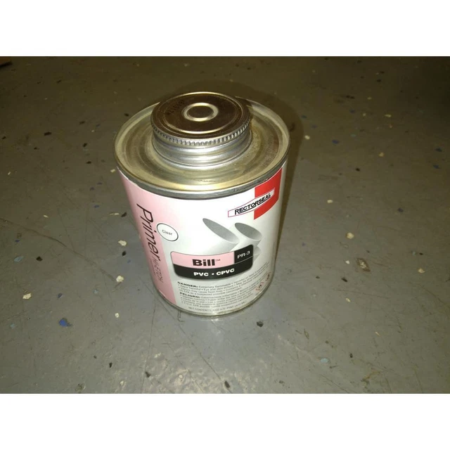 Rectorseal 55705 "Bill Pr-3" Clear High-Etch Pvc Cpvc Pipe Primer 1 Pint 210484