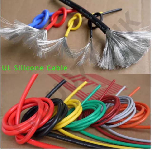 14/16/18/20/22/24/26/28/30AWG UL Strand Wire Silicone Flexible Cables Coloured 2