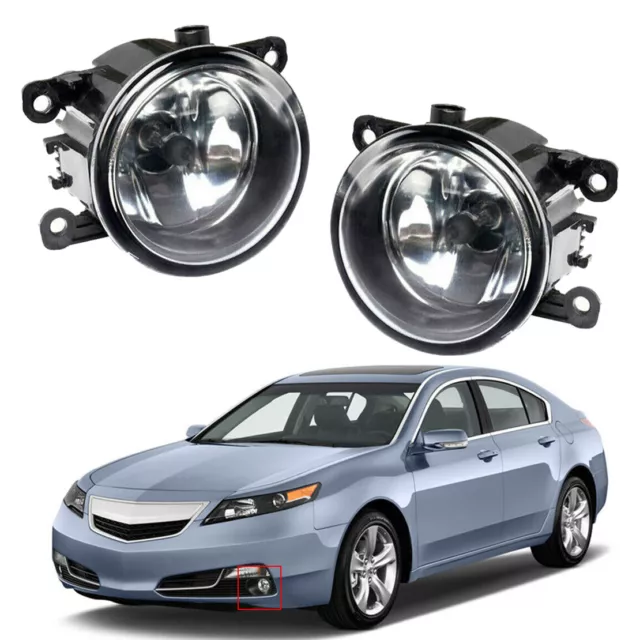 1Pair Car Front Bumper Clear Lens Fog Light Lamp Fit for Acura TL TSX RDX ILX