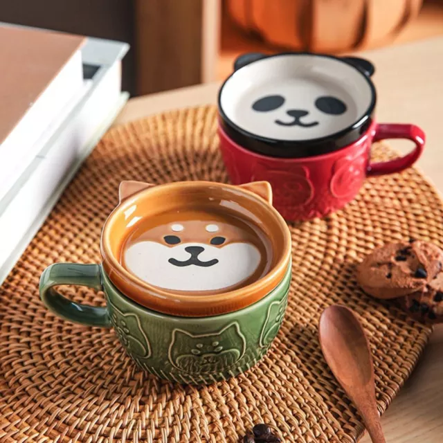 Cat with Lid Ceramic Creative Novelty Coffee Mug Tumbler Cup Tea Cup Drinkware