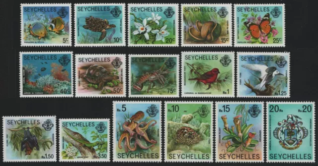 Seychellen 1977 - Mi-Nr. 394-409 I ** - MNH - Fauna & Flora (I)