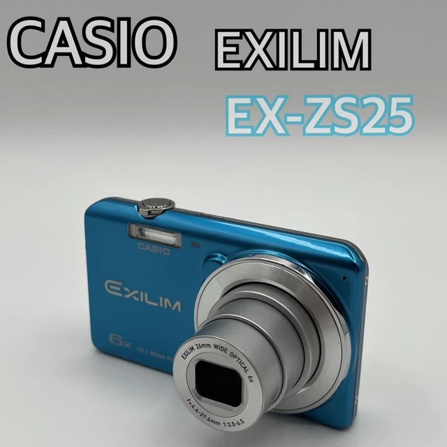 【美品！】CASIO EXILIM EX-ZS25！cab25103 中古】Casio カシオ EXILIM EX-ZS25 ブルー コンパクトデジタル