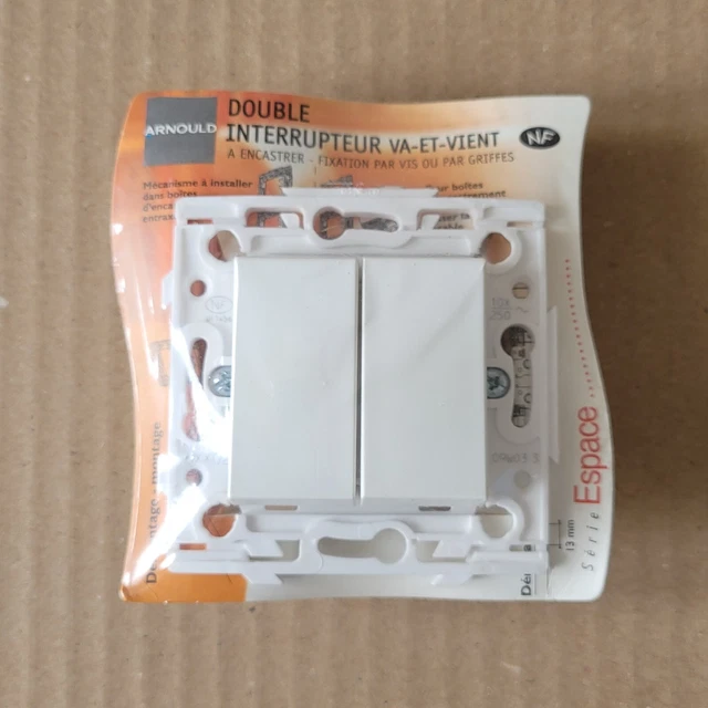 1 double Interrupteur Va et Vient - ESPACE - BLANC - ARNOULD 50402 idem 60102