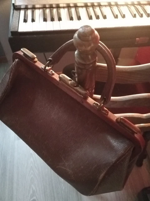 Sacoche Médecin Vintage En Cuir Des Années 1930 - Avec Sa Clé Originale, Marron