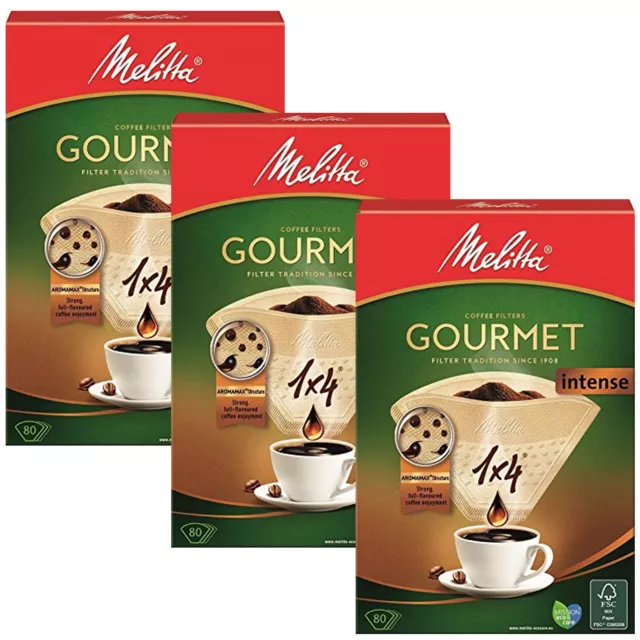 MELITTA 1x4 Gourmet Intense Coffee Maker Machine Filter Paper Cone Filters x 240