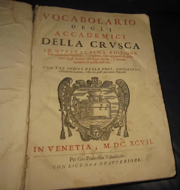 1697 Vocabolario degli accademici della Crusca - Accademia della Crusca cm 32