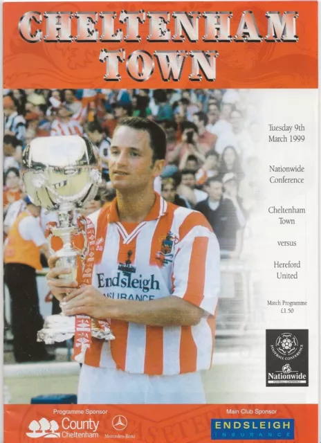 1998/99 Cheltenham Town v Hereford United Programme - Last Non-League Season