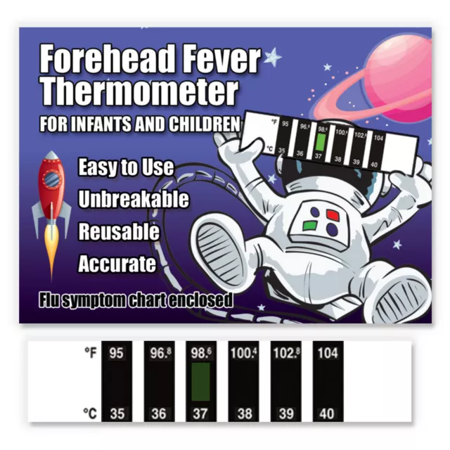 Spaceman Forehead Baby Fever Thermometer w/ Cold & Fever Info - CE Marked