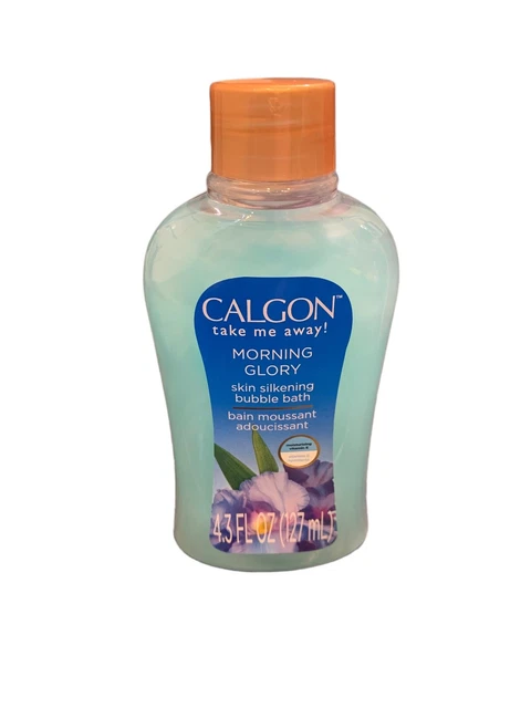 Calgon Take Me Away! MORNING GLORY Skin Silkening Bubble Bath 4.3 fl oz 127 mL Calgon Take Me Away! MORNING GLORY Skin Silkening Bubble Bath 4.3 fl oz 127 mL