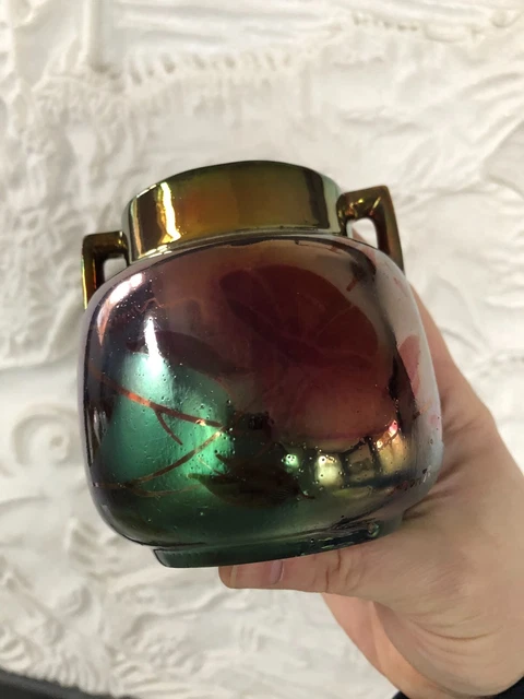 Beau vase Irisé céramique signé Montieres