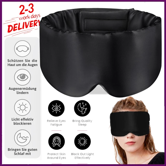 Schlafmaske Damen und Herren, Augenmaske Nachtmaske Seide Schlafbrille