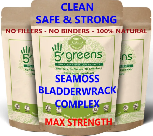 Sea Moss & Bladderwrack Capsules 6000mg Genuine Vegan SeaMoss & Bladderwrack