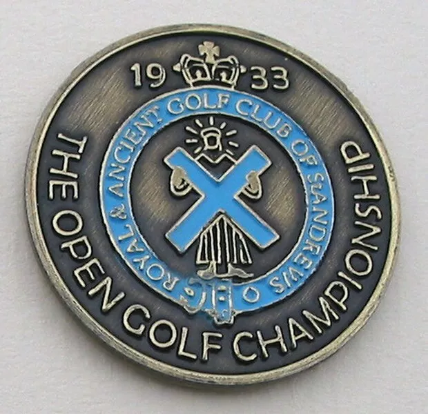 1933 British Open Golf Ball Marker 1" Coin St Andrews Old Course Links  Scotland