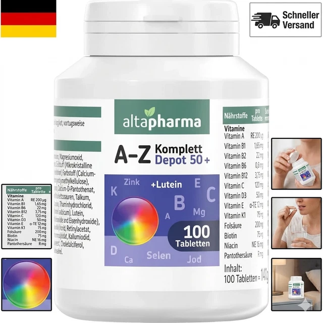 ALTAPHARMA A-Z DEPOT Ages 50 and Up, Multivitamin + Mineral with 21 ...