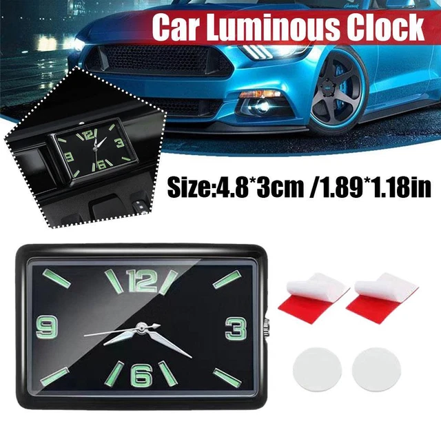 1x Orologio Luminoso Mini Quarzo Analogico Stick-On Orologio Per Auto Moto Barca 2023