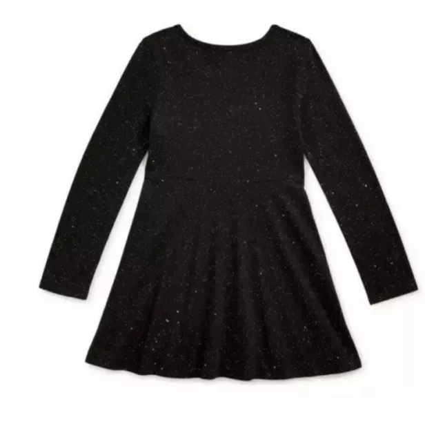 Wonder Nation Girls Black Sparkle Play Dress Size Medium (7-8) NWT