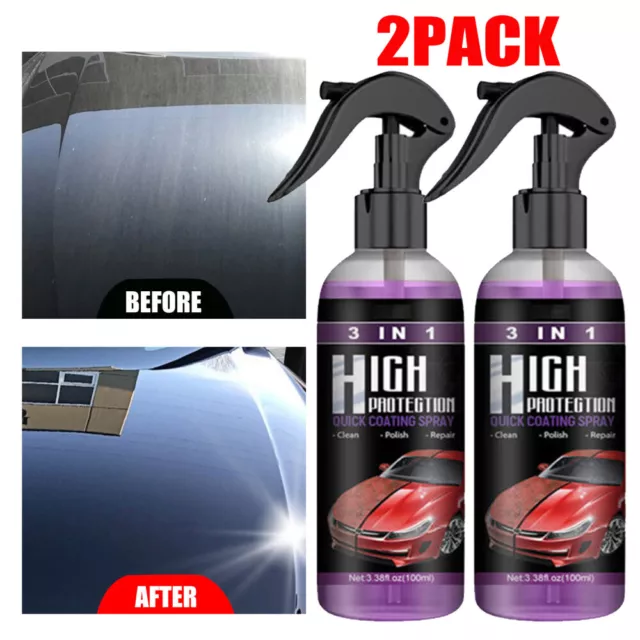 2X 3 in 1 Ceramic Quick Car Wax Gloss Coating Spray High Protection Coating Wax