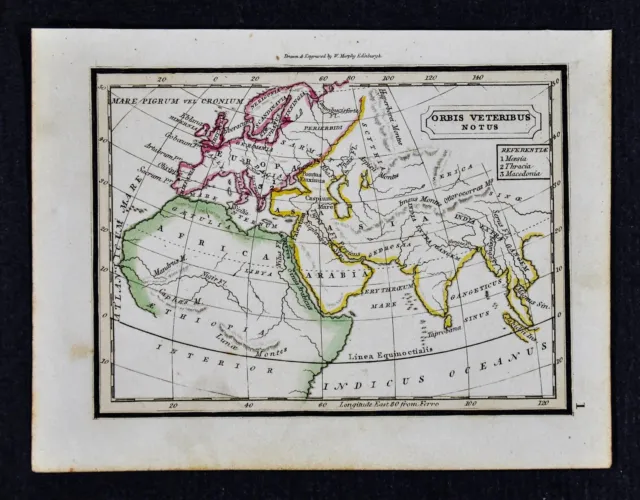 1832 Murphy Antique Atlas Map Orbis Veteribus Notus Ancient World Europe Egypt