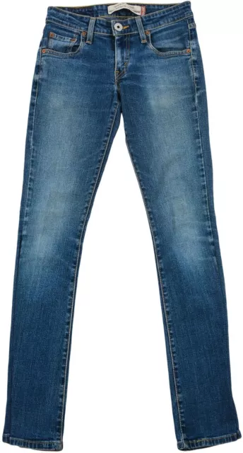 Levi's Damen Jeans Denim Skinny Freizeit Blau Baumwolle Taschen Knöpfe Zip Echt