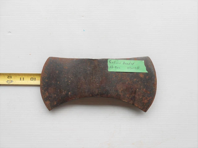 Vintage Collins-Bonded Dbl Bit Logging Logger Axe Head 9 1/4" X 4 3/8" 2# 9Oz