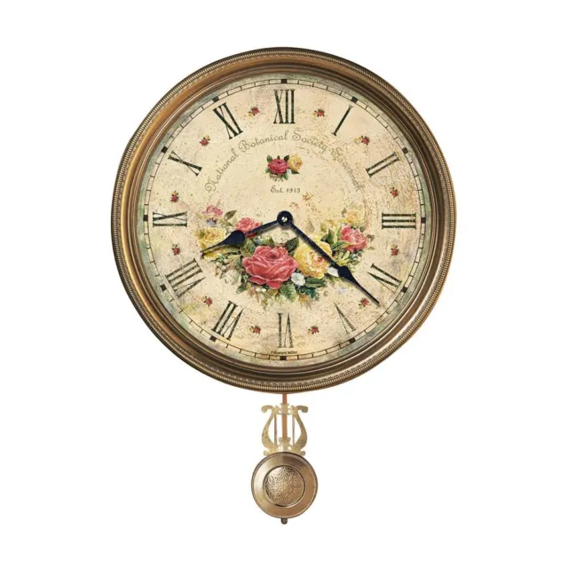Howard Miller Savannah Botanical VII Wall Clock 620-440 – Antique Brass Pendulum