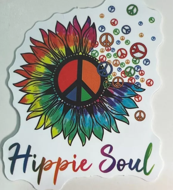 Hippie Soul Vibes VW Bus - Vinyl Sticker Decal Psychedelic Free Ship & Tracking