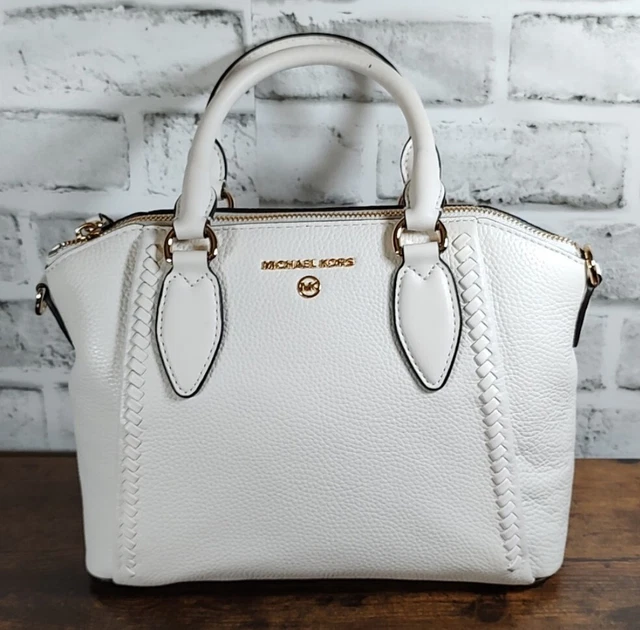 Michael Kors Satchel Sienna Medium Signature Messenger Handbag (optic White) NWT