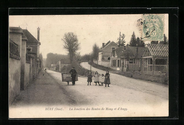 CPA Bury, La Jonction des Routes de Mouy et d´Angy