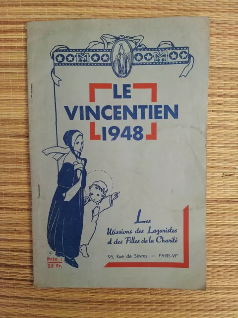 Alte Magazin Devotionalien die Vinzentiner 1948 Old Französisch Religiöse Buch