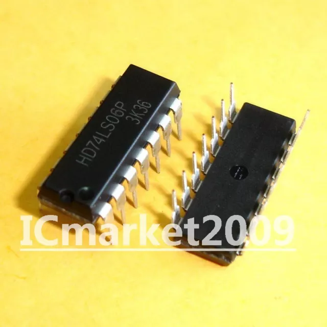 5 PCS HD74LS06P DIP-14 74LS06 Hex Inverted Buffers with Open-Collector Outputs