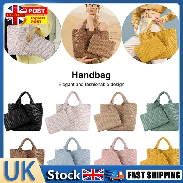 Fashion Shoulder Bag Large Capacity PU Woven Women Tote Bag Commuting for Travel