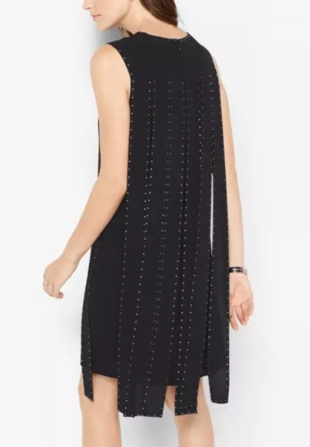 MICHAEL KORS Black Studded Slashed Sleeveless Dress US10/UK14 RRP £285 BNWOT 2