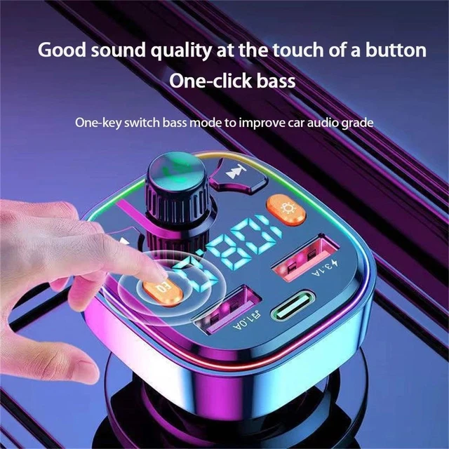 USB Chargeur rapide Transmetteur FM Bluetooth 5.0 Récepteur audio Lecteur MP3