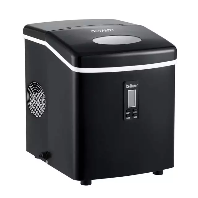 Devanti 3.2L Portable Ice Cube Maker Machine Benchtop Counter Black Plastic,crys