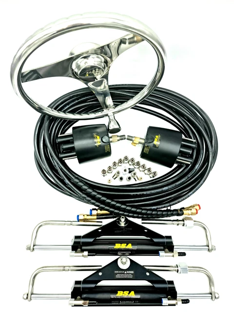 Hydraulic steering Twin Helm/Twin outboard (Stainless wheels) Suit Yamaha Engine