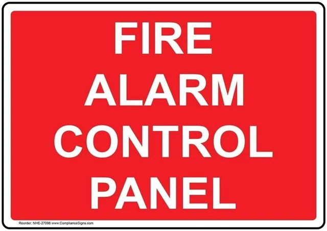 COMPLIANCESIGNS.COM FIRE ALARM Control Panel Sign, 10x7 in. Plastic for ...