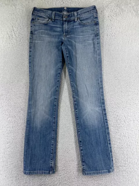 For All Mankind Pants Womens 27 Blue Denim Jeans Straight Leg Cotton Blend 27x28