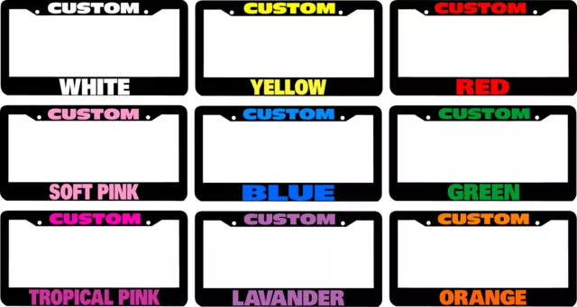 BLUE letters your choice CUSTOM PERSONALIZED License Plate Frame COLOR CHOICE
