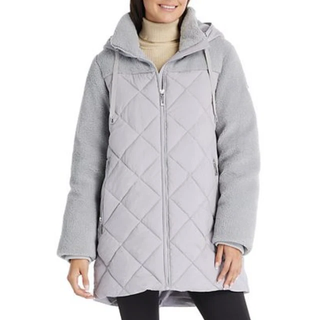 Koolaburra By UGG Mixed-Media Puffer Coat Cloud Blue, Size M