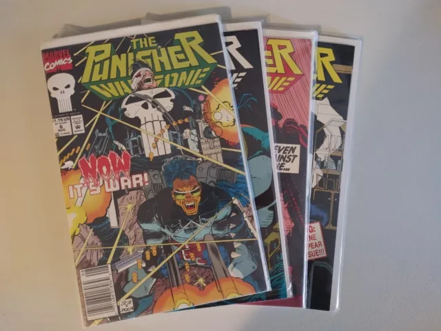 THE PUNISHER WAR ZONE - Vol. 1 #6-8 & 12 - September 1992 - Marvel Comics  (Z7)