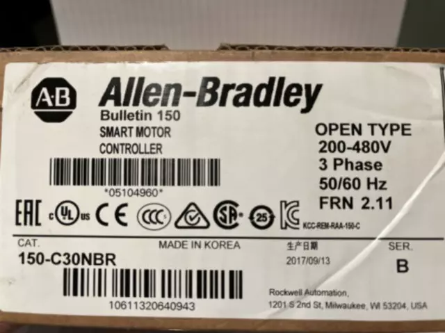 Allen Bradley 150-C30NBR Bulletin 150 Smart Motor Controller SER B Brand New