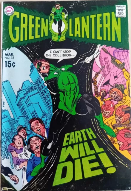 Green Lantern #75 - VG/FN (5.0) - DC 1970 - Cents with UK price stamp - Kane art