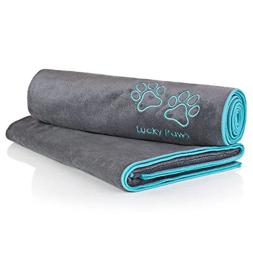 Lucky Paws® Asciugamano per cani - Extra Large 140 x 70 cm - Venditore con sede nel Regno Unito - Super