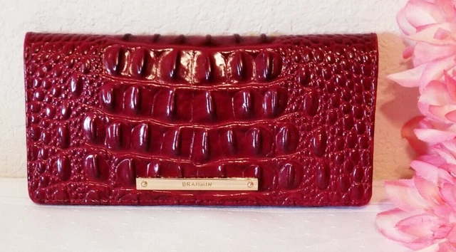 BRAHMIN ADY WALLET BURGUNDY Cranberry MELBOURNE GENUINE LEATHER BIFOLD WALLET BRAHMIN ADY WALLET BURGUNDY Cranberry MELBOURNE GENUINE LEATHER BIFOLD WALLET