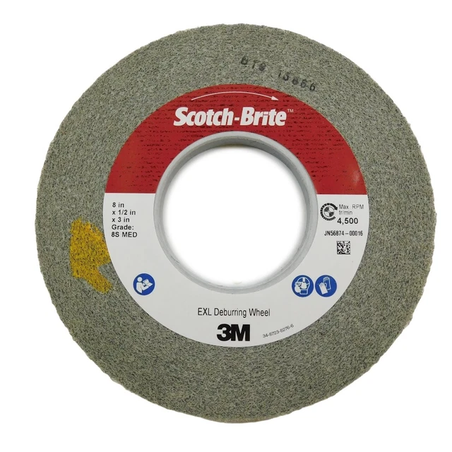 3M 19597 Scotch Brite EXL Deburring Wheel 8" x 1/2" x 3" Medium 8S